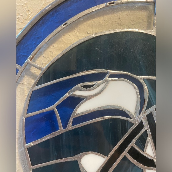 Vintage Seattle Seahawks Stain Glass Hanging - Picture 4 of 8